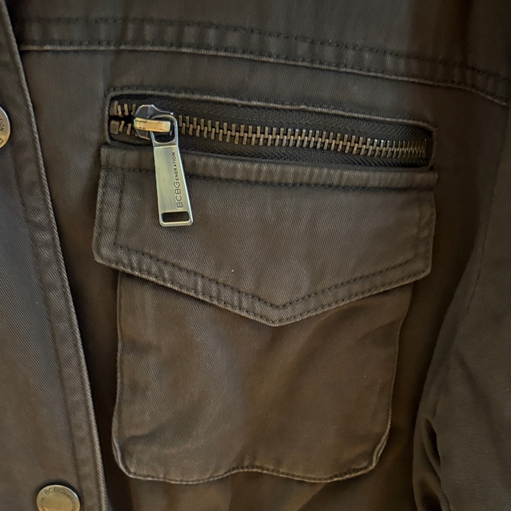 BCBGeneration Dark Brown Utility Jacket with Faux… - image 4